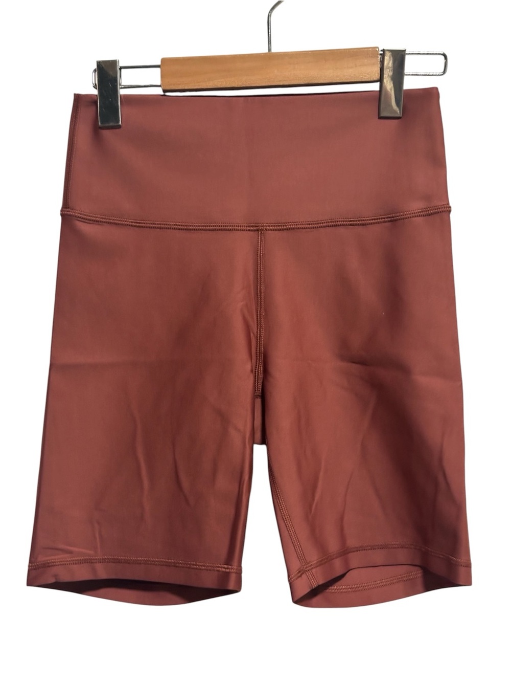 TNA Action Women's High-Waist Biker Shorts - Rust size medium